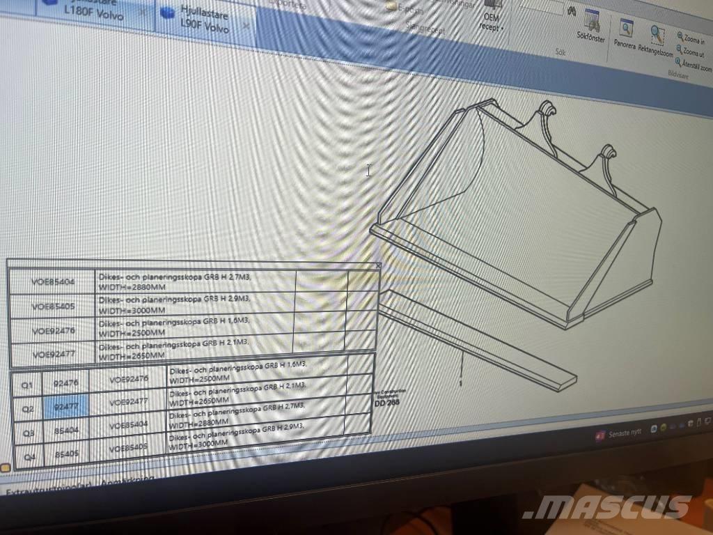 Planerskopa / Planing bucket Volvo VOE92477 鏟斗